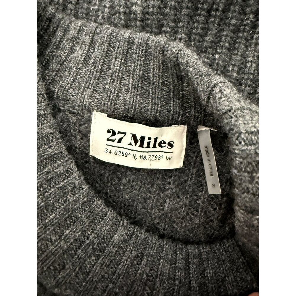 27 Miles Misia Cashmere Cropped Crew S Charcoal Grey - Picture 5 of 7
